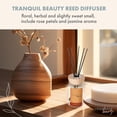 thumbnail image 2 of Tranquil Beauty Reed Diffuser with Wood Lid - Flourish Tea Scent Reed Aroma - Floral, Herbal and Slightly Sweet, Rose and Jasmine, 3 Sticks - Modernistic Design and Decorative Fragrance-2.3x4.3in, 2 of 7