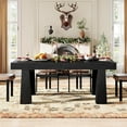 thumbnail image 4 of Tribesigns 63" Modern Rectangular Dining Table with Heavy Duty Tapered Legs, Black Kitchen and Restaurant Table for Dining Room, Cafe, Business Use, Easy Assembly, 4 of 5