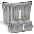 thumbnail image 1 of Bolsa de maquillaje YOOLIFE con monograma inicial negra para mujeres y niñas, 1 of 6