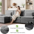 thumbnail image 2 of ASJMR Cloud Couch,High Resilience Teddy Fleece Sectional Sofa Sofa with 1 Ottoman for Living Room, Bedroom and Apartment, Grey, 2 of 9