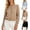 Khaki, variant on Cropped Sweaters for Women Lightweight Crewneck Long Sleeve Open Front Sweaters Slimming Fall Cardigan with Ruffle Hem S