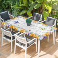 thumbnail image 2 of Spring Flowers Table Cloths for 5 Foot Rectangle Tables, Watercolor Sunflowers Daisy Butterflies Wood Patio Waterproof Elastic Fitted Tablecloths, Washable Rectangular Table Cover for Camping, 2 of 8