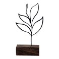 thumbnail image 1 of Adorno de hoja de metal, accesorios de decoración artística, artesanías con base escultórica Negro, 1 of 6