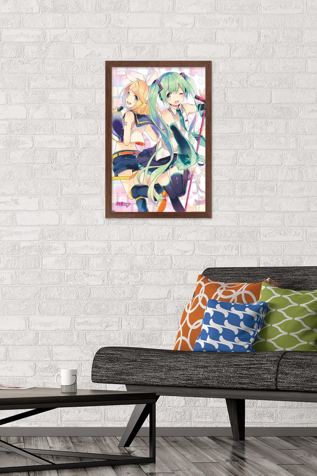 Hatsune Miku - Duo Wall Poster, 14.725" x 22.375" Framed