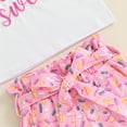 thumbnail image 6 of Toddler Baby Girl Birthday Outfit 1st-5th Sweet Donut T Shirt/Romper Tops and Bell-bottoms/Shorts Pant Set 1-5 Yr Birthday Clothes, 6 of 7