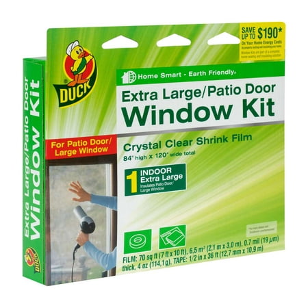 Duck Brand Shrink Window Kit, Extra Large Patio Door, 84 in. x 120
