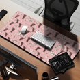 thumbnail image 2 of 35.4x15.7 Inch Gaming Mouse Pad, Non-Slip Stitched Rubber Desk Mat for Desktop & Laptop,Labrador Floral Pink Pattern, 2 of 6