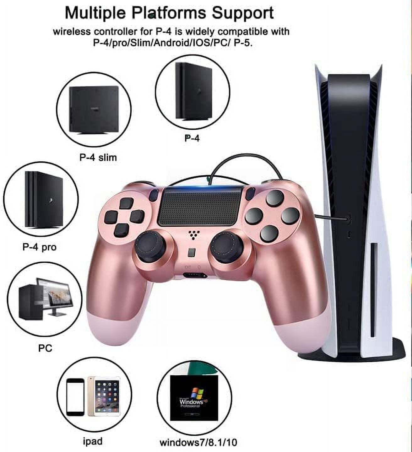 8957 Bluetooth Wireless Controller for PS4 Game Consoles Joystick Gamepad  with LED Light/3.5mm Audio Port Support Dual Motor Dual Vibration Wholesale