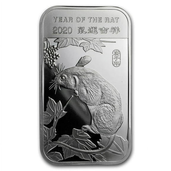 1 oz Silver Bar - APMEX (2020 Year of the Rat)