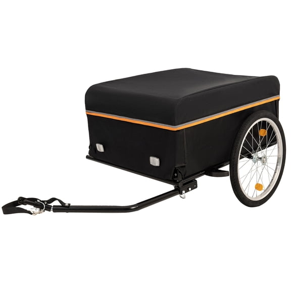 WRXELAN Bike Cargo Trailer, 130 lbs Load Capacity, Heavy-Duty Bicycle Wagon Cart, Foldable Compact Storage with Universal Hitch(Black)