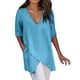 thumbnail image 2 of Blusa de verano Fnochy para mujer, de poliéster, de color liso, informal, sin tirantes, 2 of 6