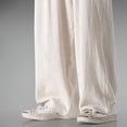 thumbnail image 3 of Mens Casual Baggy Pants Elastic Waist Loose Soft Trousers Solid Color Straight, 3 of 11