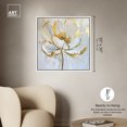 thumbnail image 5 of Gold Magnolia II Floral Fine Wall Art Canvas Wall Art by Art Remedy, White Floater Frame, 31" x 31", 5 of 7