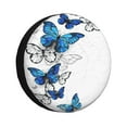 thumbnail image 2 of Balery Blue Flying Butterflies Tire Covers - Tough Tire Wheel Protector for Truck, SUV, Trailer, Camper, RV -14 inch, 2 of 8