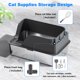 thumbnail image 3 of Caja de arena para gatos de acero inoxidable XL extra grande con tapa gris, 3 of 7