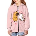 thumbnail image 3 of Chririnla Cherry Blossom Capyabra Cat Lightweight Zip Up Hoodie for Girls Long Sleeve with Pockets Comfy Casual Outerwear Teens Size 14-16, 3 of 7
