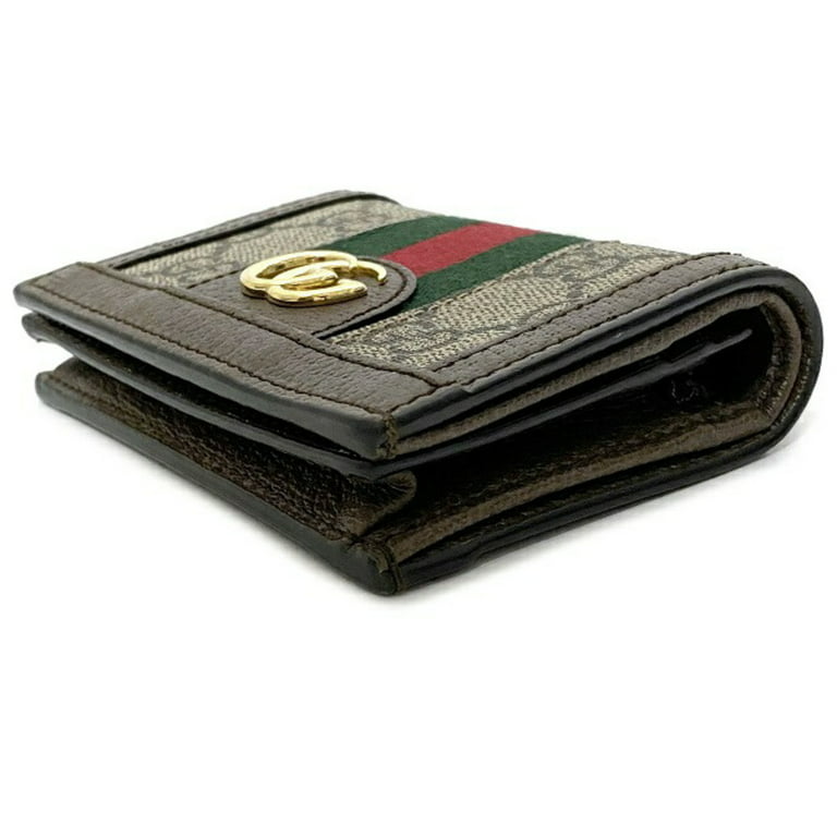 GUCCI Authentic Sherry Line Canvas Vintage Wallet Set of 2 