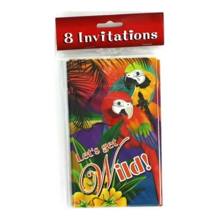 &Quot;Let's Get Wild&Quot; Luau Party Invitations, Pack Of 8, 24 Count