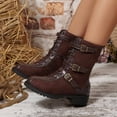 thumbnail image 6 of Fashion Ankle Boots with Leather Upper and Side Buckle Features for Comfortable Autumn Winter Footwear, 6 of 9