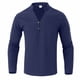 thumbnail image 4 of Ceisia Men's Relaxed Fit Long Sleeve Henley Shirt Solid Color Cotton-Linen Look Casual Top Navy S Gifts, 4 of 8