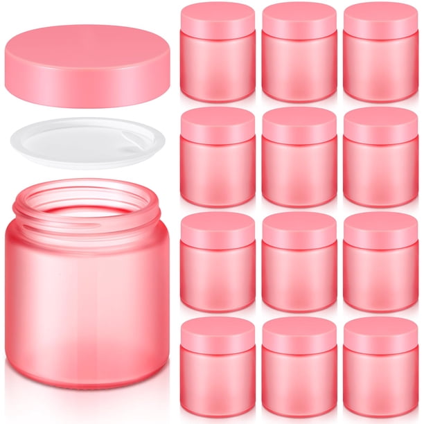 Frascos de vidrio Norme de 4 oz/120 ml con tapas a prueba de fugas, 12 unidades, rosas