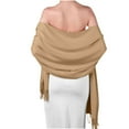 thumbnail image 2 of $20 & under Xysaqa Women's Winter Scarf Comfy Tassel Pashmina Shawl Wrap for Evening Dress Fashion Wedding Party Shawls Warm Long Scarves Gifts for Women Rose Gold, 2 of 4