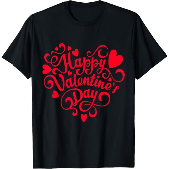 Men Women Kids Happy Valentine's Day Heart Love T-Shirt