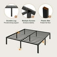thumbnail image 6 of Amolife Heavy Duty King Size 14'' Metal Platform Bed Frame with Ample Under-bed Storage Space, Black, 6 of 9