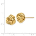 thumbnail image 3 of 14k Yellow Gold Triple Knot Earrings Ball Button Love, 3 of 7