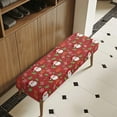 thumbnail image 4 of POLERO Santa Gift Print Bench Covers Slipcover Merry Christmas Decor Stretch Bench Cushion Cover with Elastic Band Rectangle Chair Cover for Home Patio, Living Room, 4 of 7