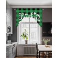 thumbnail image 3 of Saint Patrick's Day Swag Valances for Windows, Small Curtains Drapes, Farmhouse Green Black Buffalo Plaid Kitchen Window Curtains Over Sink Window Treatment Valance for Bedroom/Bathroom 56"x36", 3 of 5