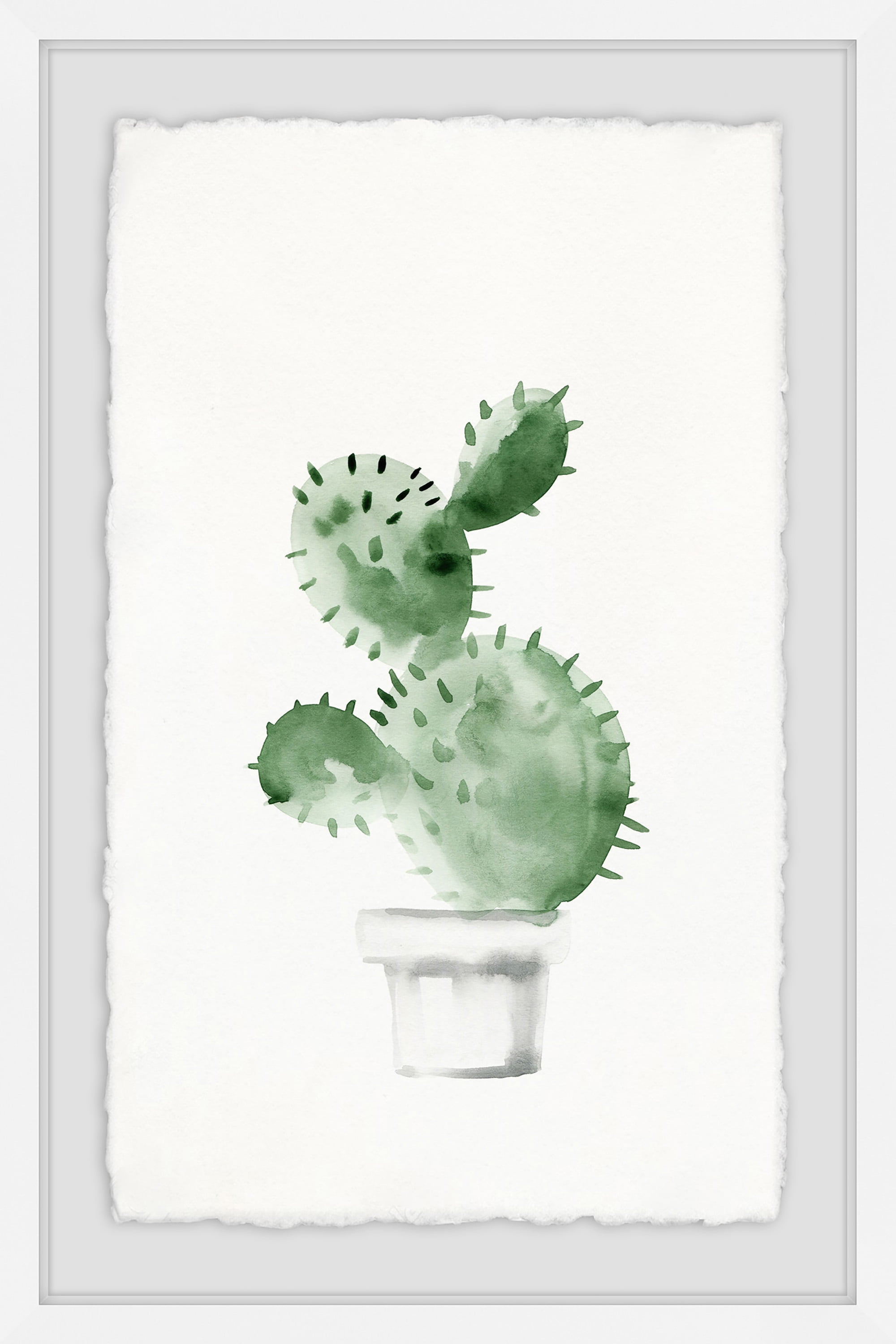 Spiky Succulent Framed Painting Art Print, 30.00" x 1.50"