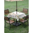thumbnail image 4 of Outdoor Tablecloths with Umbrella Hole & Zipper, Spring Floral 60x60 Inch Square Tablecloths, Pink Yellow Flowers Farmhouse Waterproof Table Cloth, Patio/Pool/Picnic Table Covers, 4 of 8