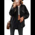 thumbnail image 3 of Chaqueta de Mujer de Gran Tamaño con Botones y Larga con Aberturas. Negro L, 3 of 7