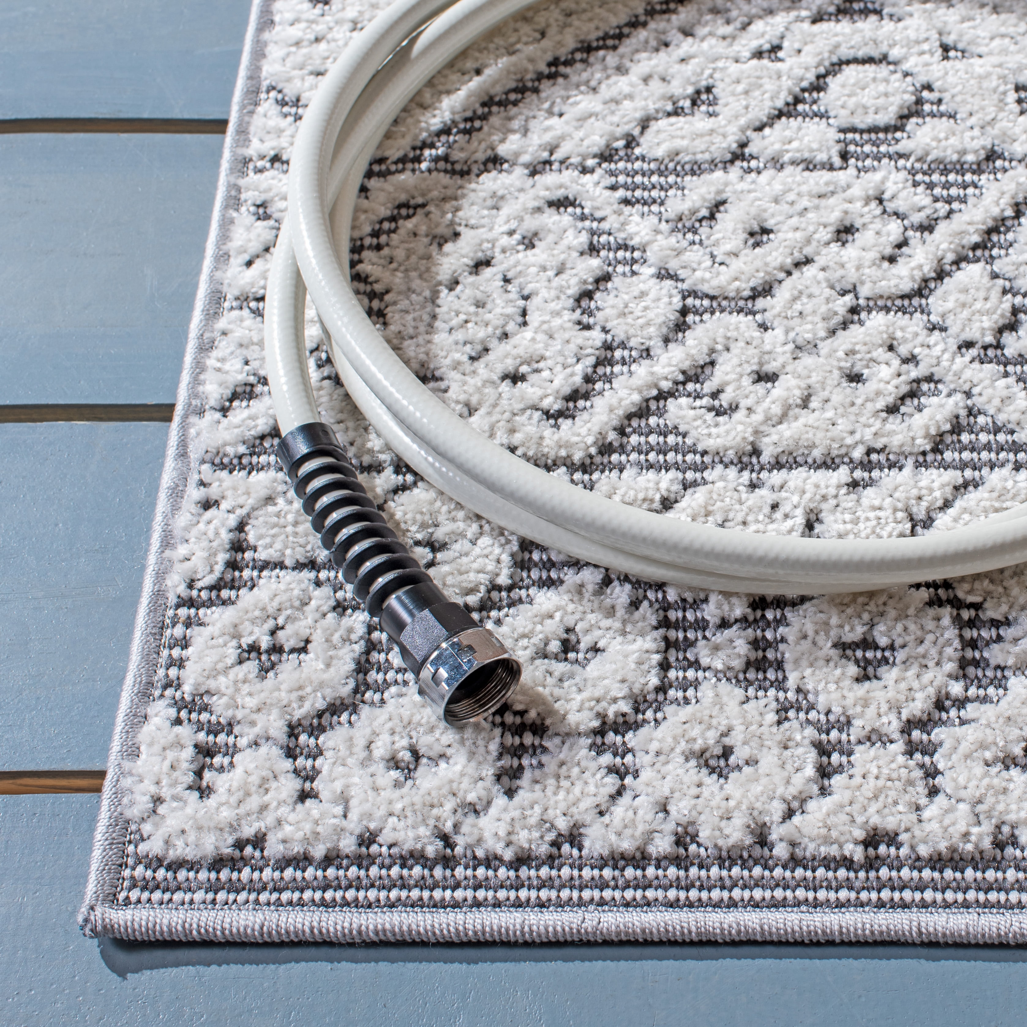 Safavieh Cabana Allycia Ivory/Grey 2'2"X9' Indoor/Outdoor Runner