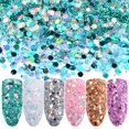 thumbnail image 1 of 6 Colors Chunky Glitter Nail Sequins Iridescent Flakes Colorful Mixed Nail Art mermaid Makeup, 1 of 4