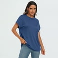 thumbnail image 4 of SUNBS Women's Oversized Tops Business Casual Short Sleeve T-Shirt Summer Blouses, 4 of 7