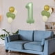thumbnail image 4 of Juego de globos verdes para primer cumpleaños | Globos de aluminio con números y 10 globos de fiesta con cinta y pajita | Decoraciones duraderas rellenables con helio para cumpleaños, aniversarios y, 4 of 7