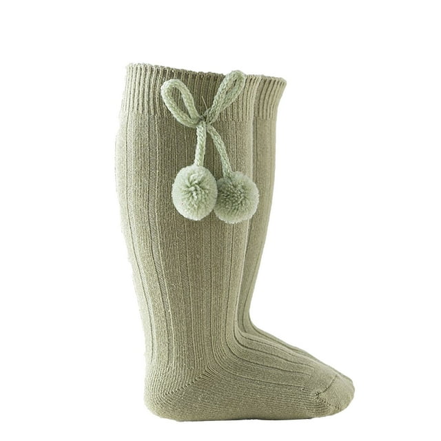 EDFBUYKRS Chaussettes Hautes Unies pour Bébés Filles Mi-Mollet