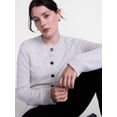 thumbnail image 5 of Scenario Women's Crewneck Cardigan with Patch Pockets, Lightweight, Sizes XS-XXXL, 5 of 6
