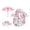 Pink, variant on Easter Porch Goose Outfit Set 23 Inch Large Goose Clothing Easter Holiday Decor Floral Print Shirt Hat Umbrella Front Porch Decor One Pack