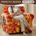 thumbnail image 4 of Psesaysky 2 Piece Stretch Stylish Furniture Chair Covers for Living Room Armchair Slipcovers with Elastic Bottom for Pets, Turkey Maple Leaves Spandex Sofa Cover, 4 of 8