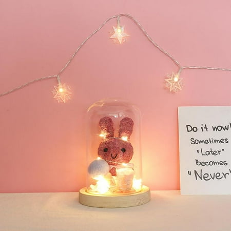 

Seaweed Rabbit Night Lights Valentine s Day Gift Lantern Glass Shade Rose Light