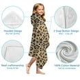 thumbnail image 7 of Brown and Black Leopard Print Hooded Bath Towel，60"x35" for Ages 3 To 12 Kids, Quick Dry Lightweight Soft Microfiber Hood Beach Towel Cover Up for Kids, 7 of 7