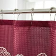 thumbnail image 2 of 15 Piece Bathroom Shower Curtain Set with Matching Memory Foam Bath Rugs. 2 Solid Burgundy Red Beige Color Modern Design None-Slip Bath Mats Includes12 Roller Ball Hooks Style Carrie (Burgundy), 2 of 5