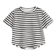 thumbnail image 6 of Riecok Girls Summer Outfits 2 Piece Lounge Sets Short Sleeve Tops and Pant Breathable Casual Matching Clothing Black 8T, 6 of 8