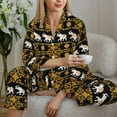 thumbnail image 6 of Daiia traditional Elephant for Women's Long-Sleeved Pajama Set – Soft & Comfortable Sleepwear Button-Up Pajamas Cozy Lounge Wear-X-Large, 6 of 7