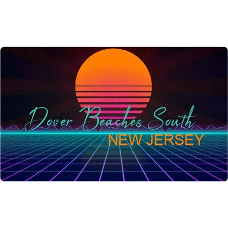 

Dover Beaches South New Jersey 4 X 2.25-Inch Fridge Magnet Retro Neon Design
