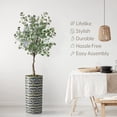 thumbnail image 3 of Artificial Tree in Modern Geometric Pattern Planter, Fake Eucalyptus Silk Tree for Indoor and Outdoor Home Decoration - 66" Overall Tall (Plant Pot Plus Tree), 3 of 4