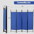 thumbnail image 2 of LINJH 4 Panel Room Divider, 5.6FT Folding Portable Privacy Divider Metal Frame & Fabric Screen Freestanding Partition Screen for Bedroom Meeting Room Office,Blue, 2 of 8
